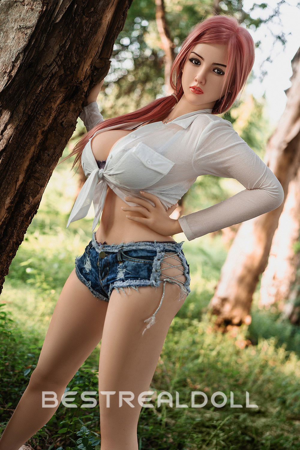 US Stock - 161cm Stacey #266 Silicone Head Sex Doll TPE Body Pink Hair BBW Adult Love Doll