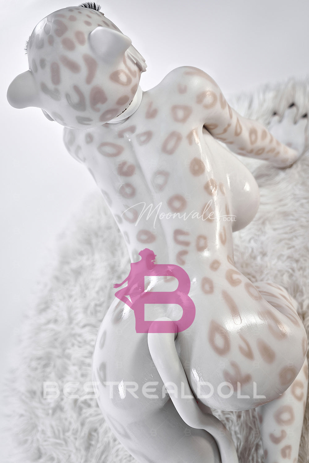 Moonvale 165cm Velara Big Breasts Fantasy Anime Sex Doll Office Lady Style Furry White Skin Leopard Full Silicone ROS Head BBW Adult Love Doll