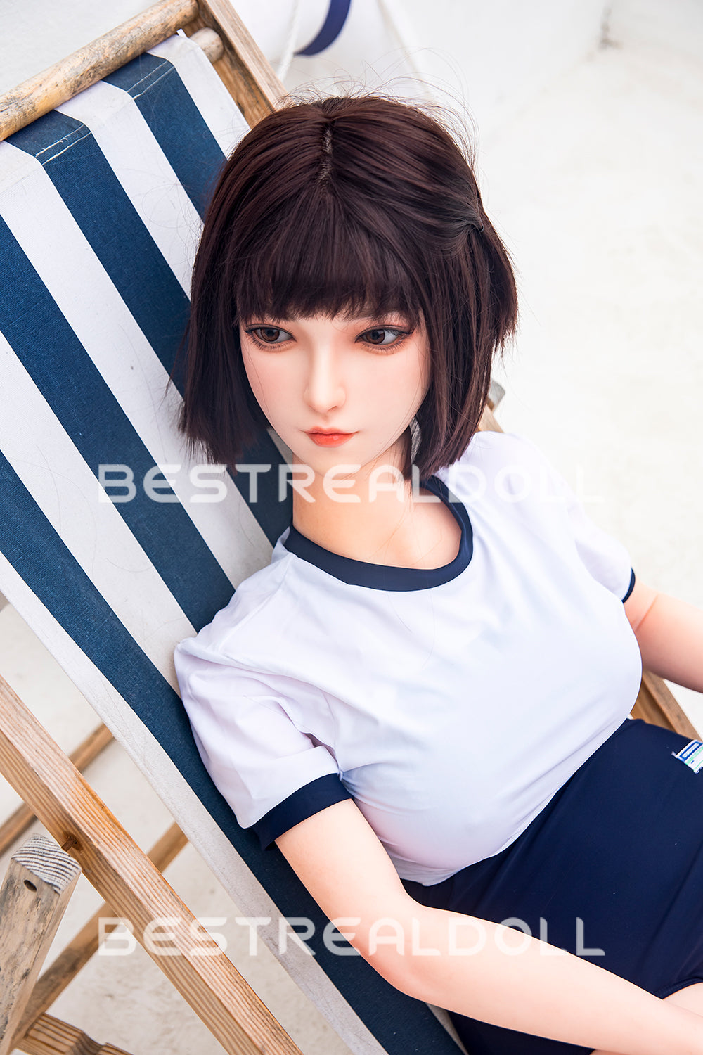 RIDMII 163cm Momo Unique Design Short Hair App-Controlled Sex Doll Silicone Head TPE Body Realistic Love Doll