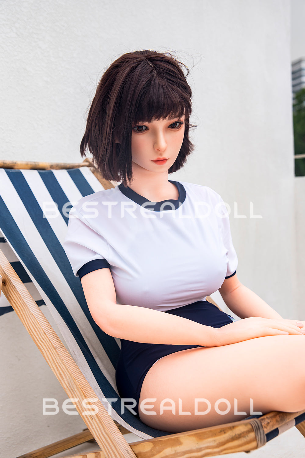 RIDMII 163cm Momo Unique Design Short Hair App-Controlled Sex Doll Silicone Head TPE Body Realistic Love Doll
