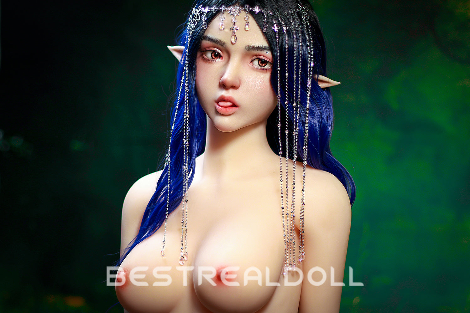 Keely 160cm Silicone Head Blowjob Elf Sex Doll TPE Body M8 Samll Boobs Oral Sex Adult Love Doll