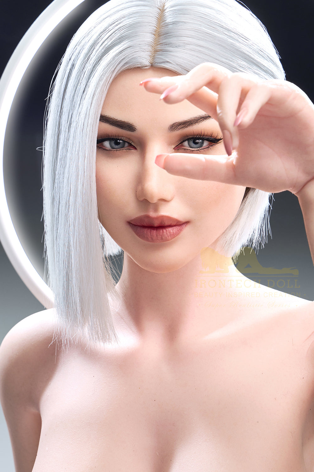 Irontechdoll Elly 159cm S13 Full Silicone Adult Love Doll Natural Skin Grey Hair Sex Doll