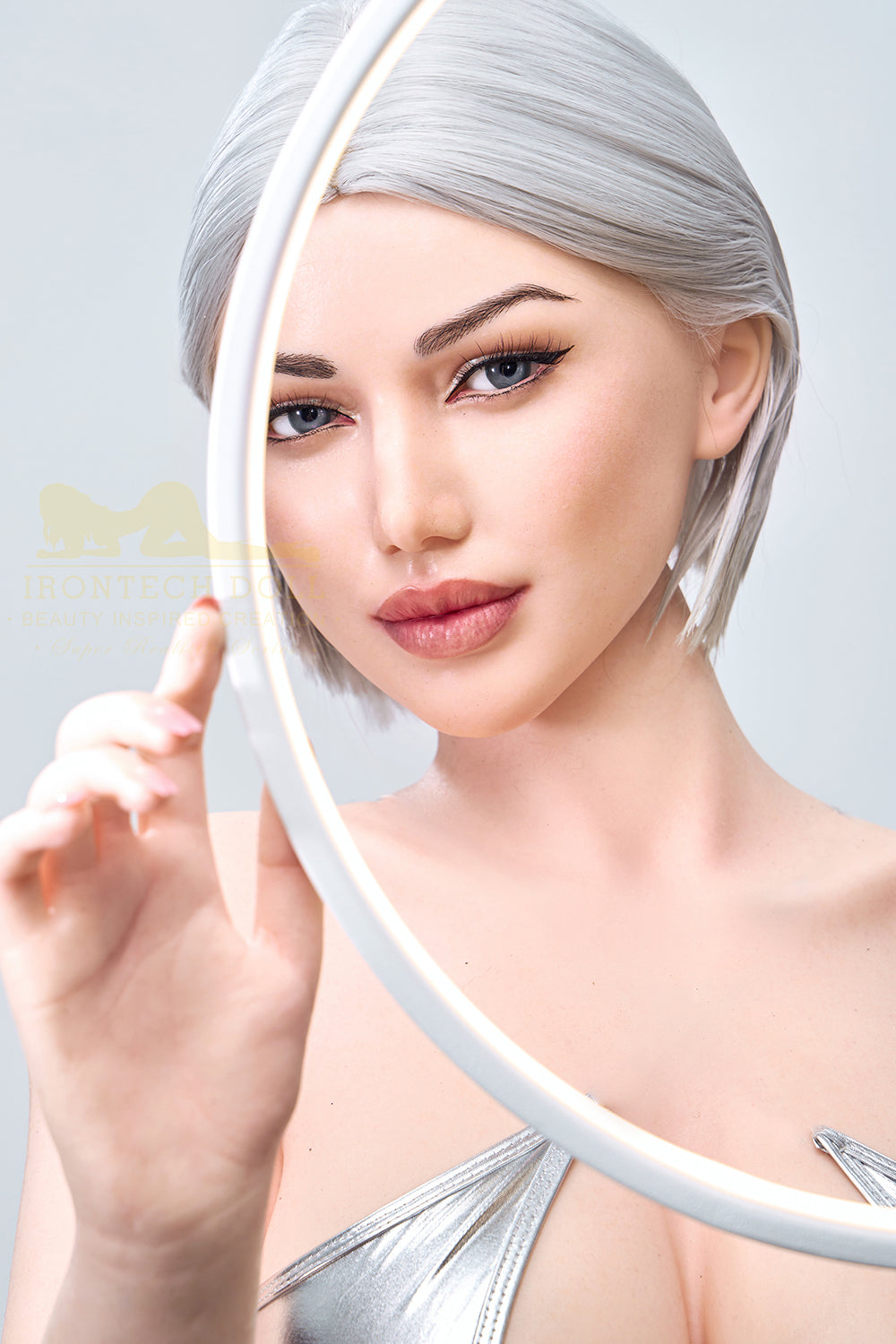 Irontechdoll Elly 159cm S13 Full Silicone Adult Love Doll Natural Skin Grey Hair Sex Doll