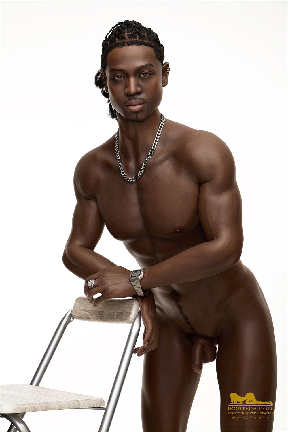Irontechdoll 176cm M8 James Male Sex Doll Full Silicone Black Male Doll Gay Love Doll