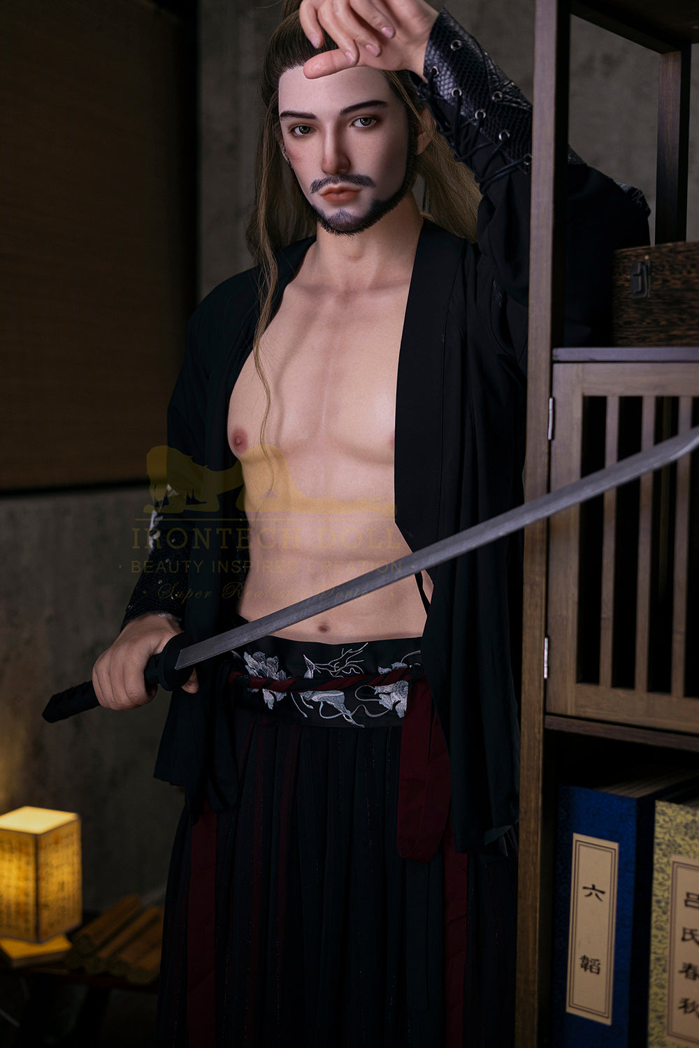 Irontechdoll John Plus 176m cM10 Full Silicone Male Adult Love Doll Handsome Period Costume Male Sex Doll