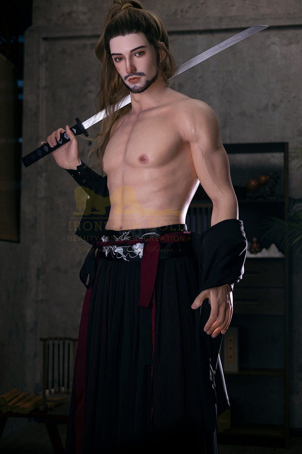Irontechdoll John Plus 176m cM10 Full Silicone Male Adult Love Doll Handsome Period Costume Male Sex Doll