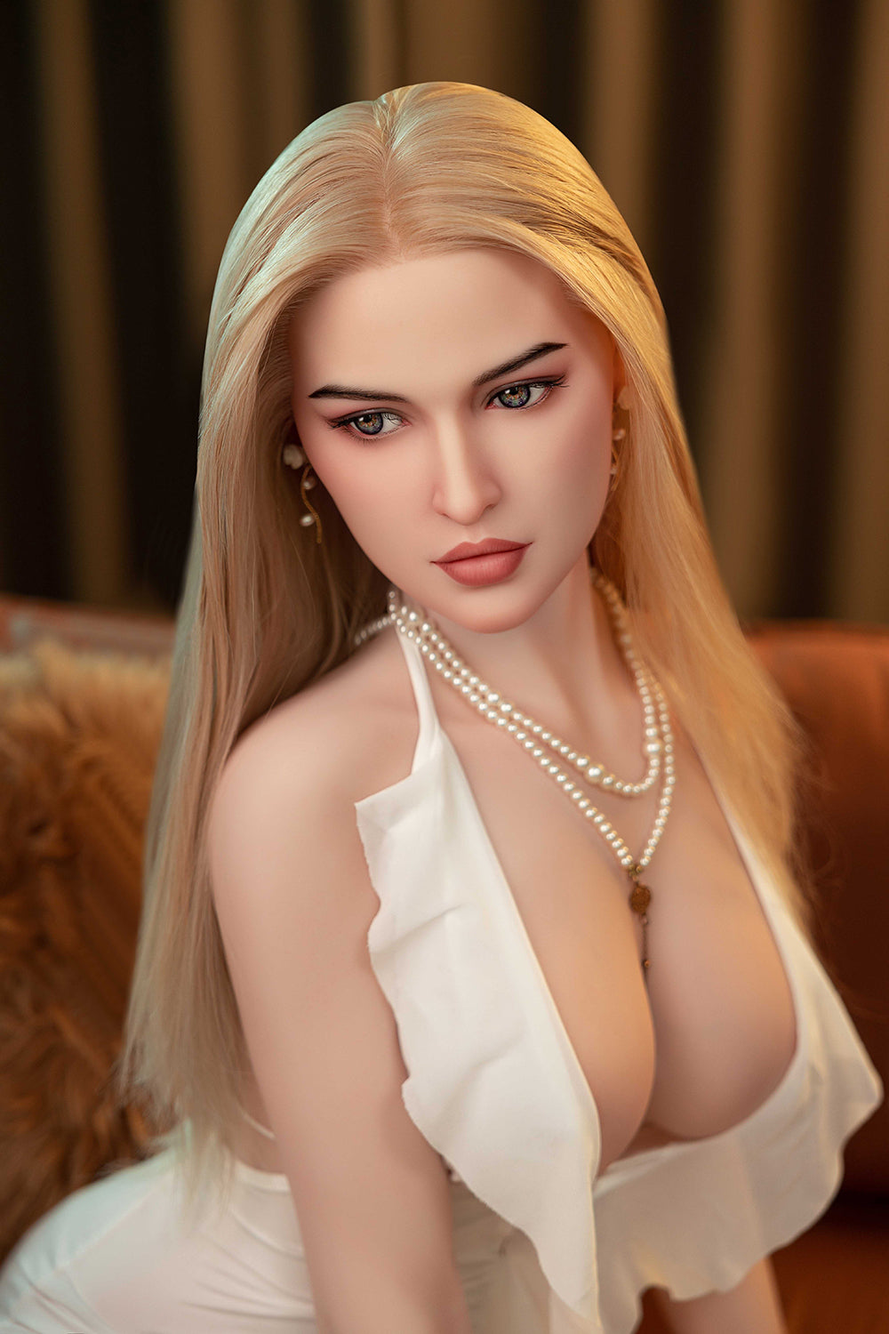 US Stock - Lucinda 168cm Sili-46 Full Silicone Blonde Sex Doll Big Breasts Natural Skin Silicone Adult Love Doll
