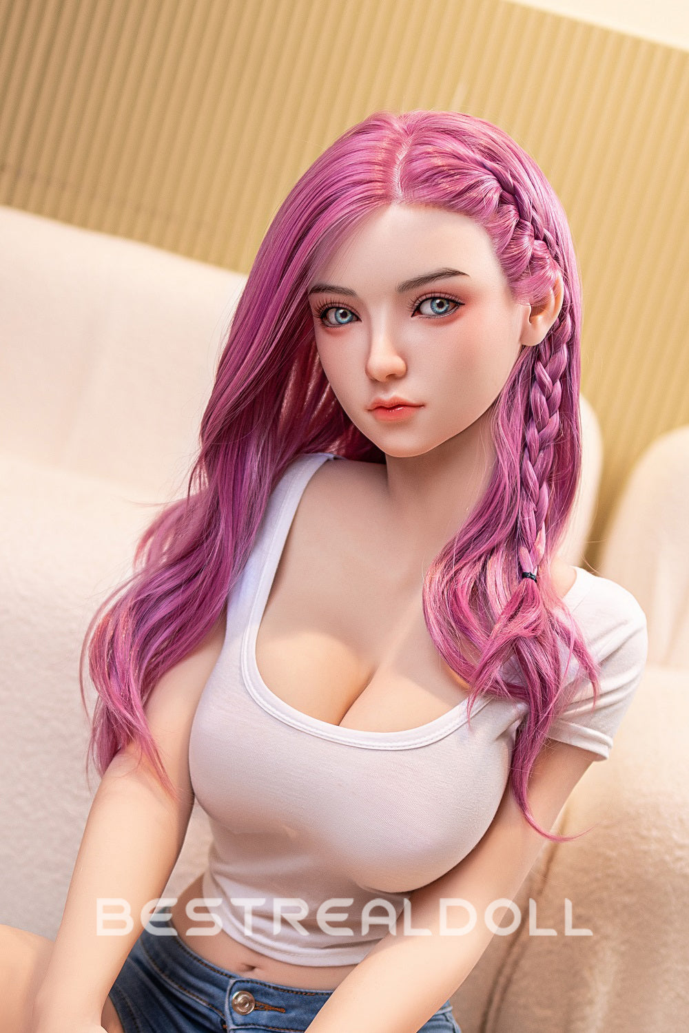 US Stock - Jacintha 160cm #58 B-cup Sex Doll Red Hair Jelly Breasts Realistic Love Doll