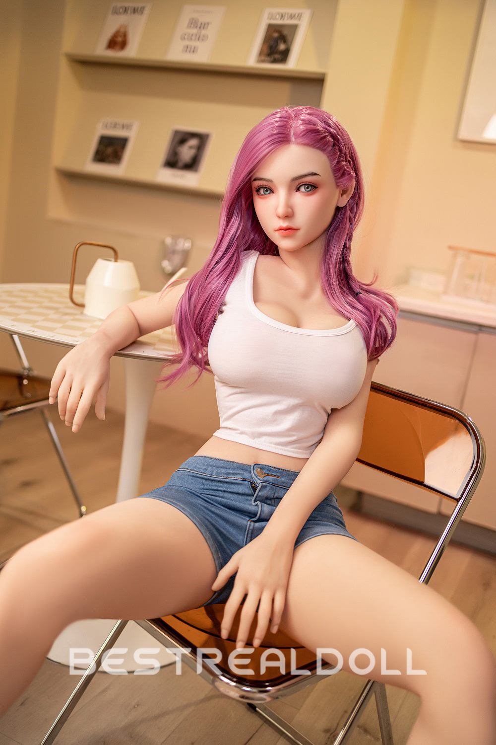 Jacintha 160cm #58 Head B-cup App-Controlled TPE Sex Doll Rosy Red Hair Young Girl Realistic Love Doll