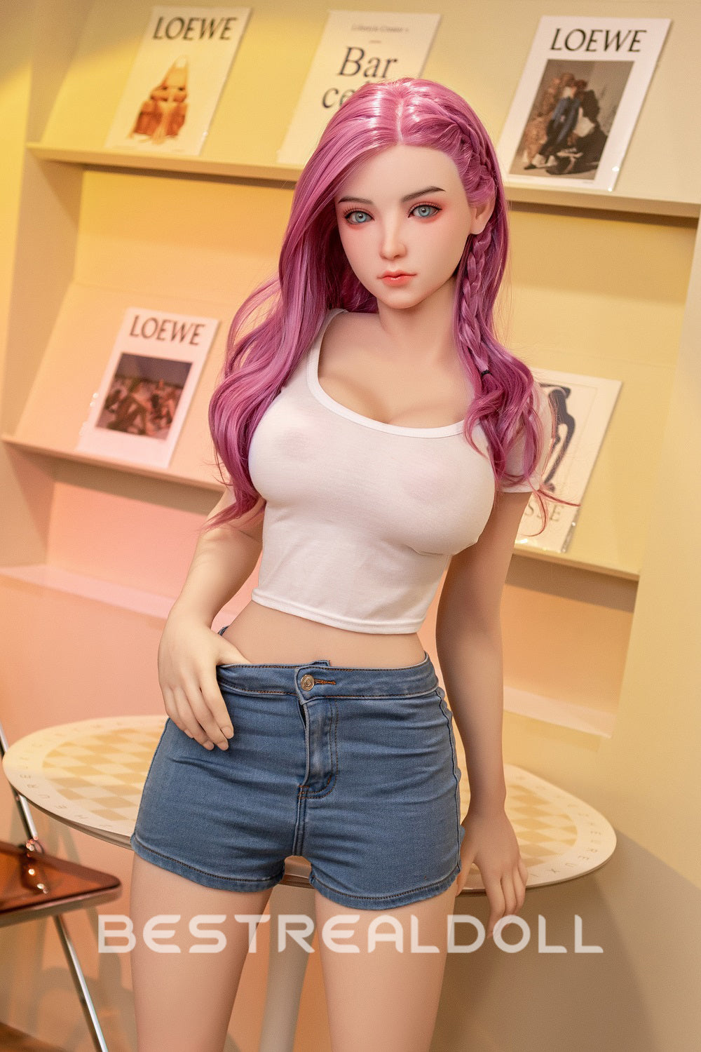 Jacintha 160cm #58 Head B-cup TPE Sex Doll Rosy Red Hair Realistic Love Doll