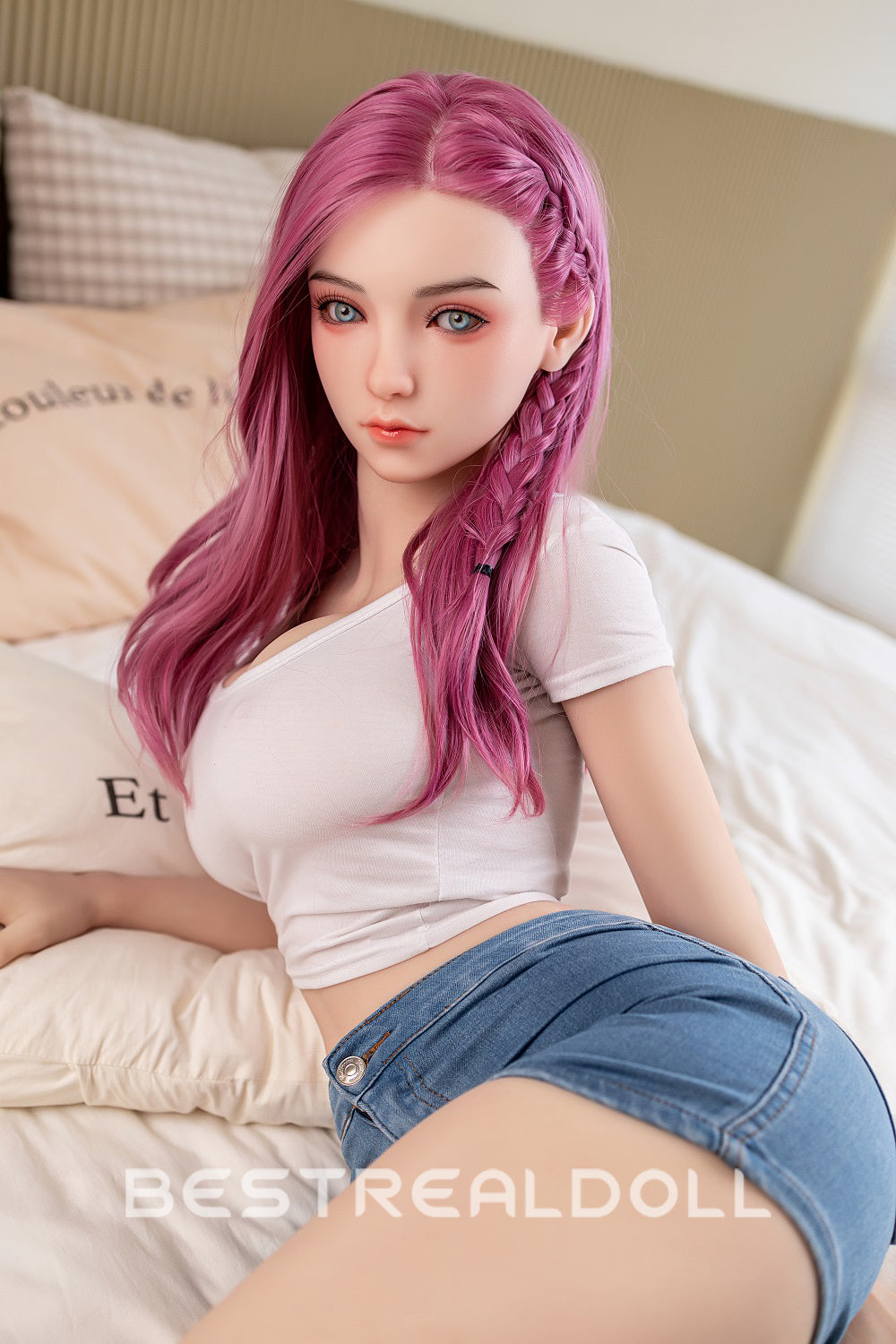 Jacintha 160cm #58 Head B-cup TPE Sex Doll Rosy Red Hair Realistic Love Doll