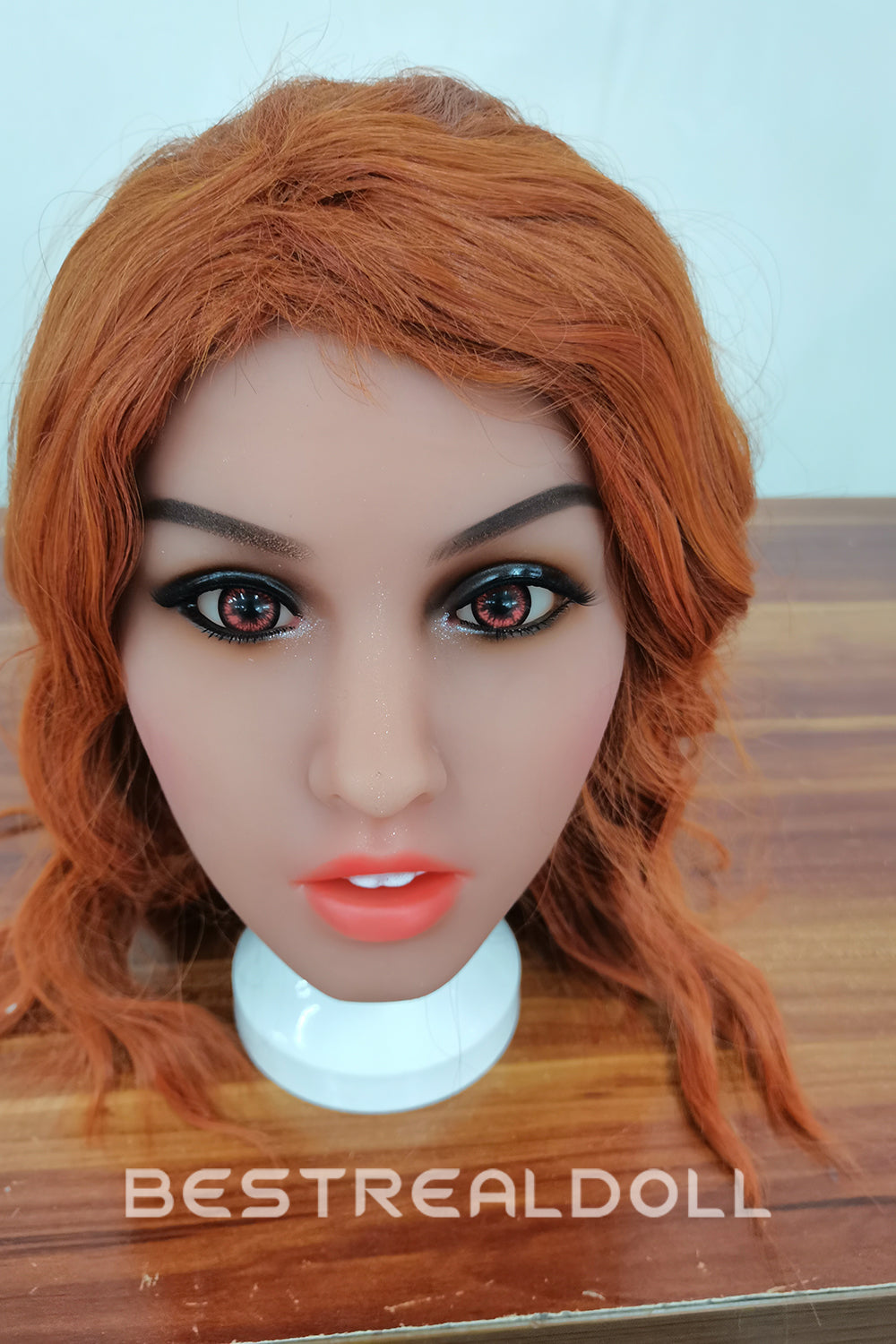 US Stock - 157cm Edeny TPE Transgender Sex Doll Realistic Small Breasts Lesbian Doll Orange Hair Shemale Love Doll