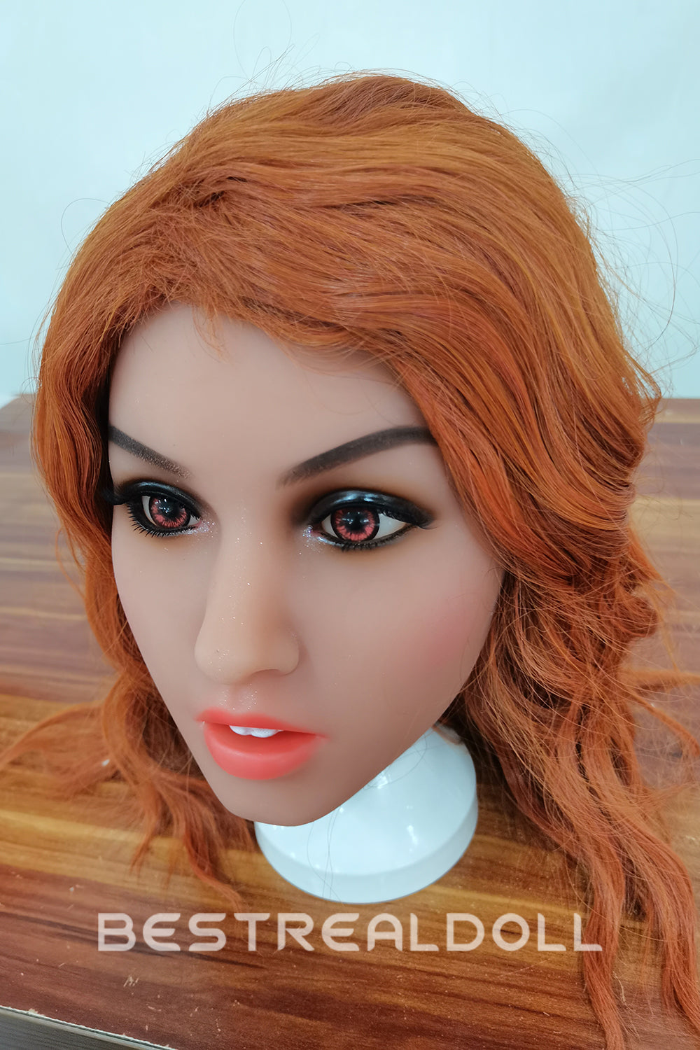 US Stock - 157cm Edeny TPE Sex Doll Realistic Small Breasts Orange Hair Love Doll