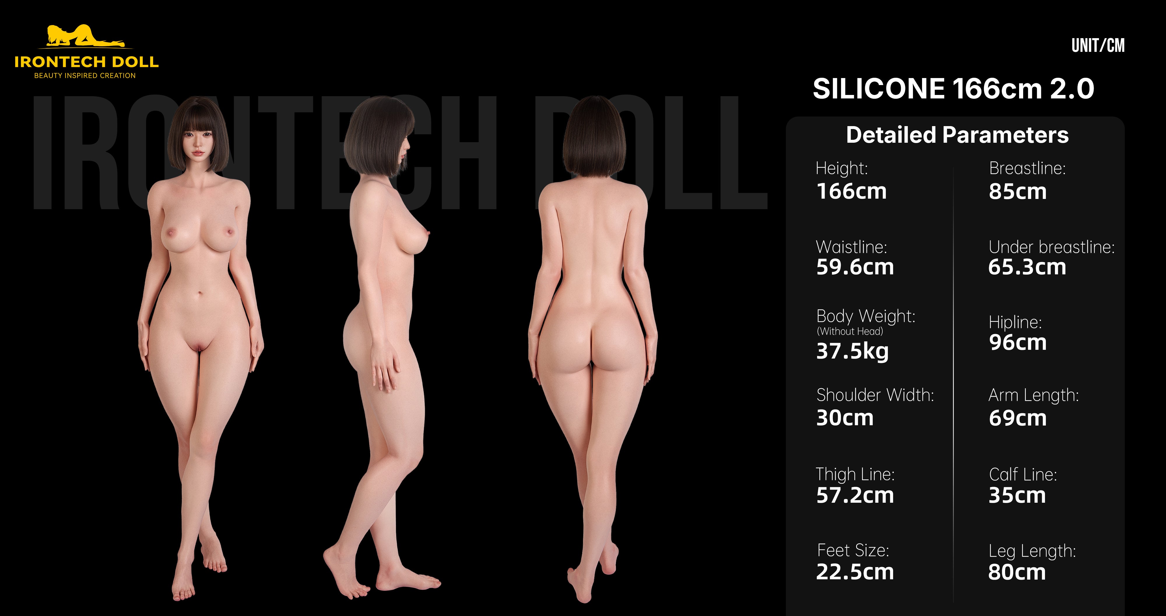 Irontechdoll Delphine 166cm S28 Full Silicone Sex Doll Natural Skin Silicone Love Doll Big Boobs