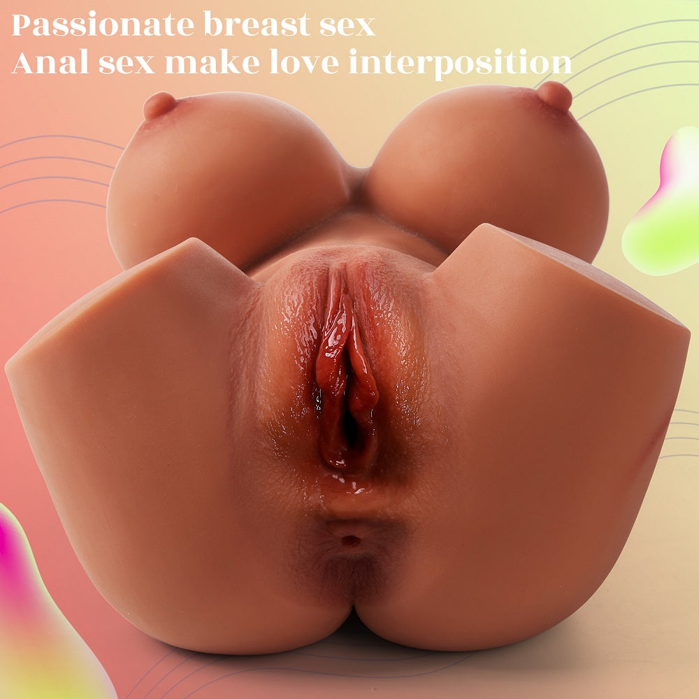 US Stock - YT050 Realistic Sex Doll Torso Tanned Skin TPE Torso Sex Doll Soft Boobs Torso Doll