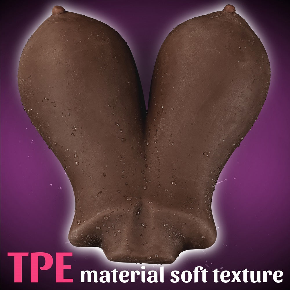 US Stock - TPE Sex Doll Torso Black Skin Big Breasts with Vagina Torso Sex Doll TPE Torso Doll