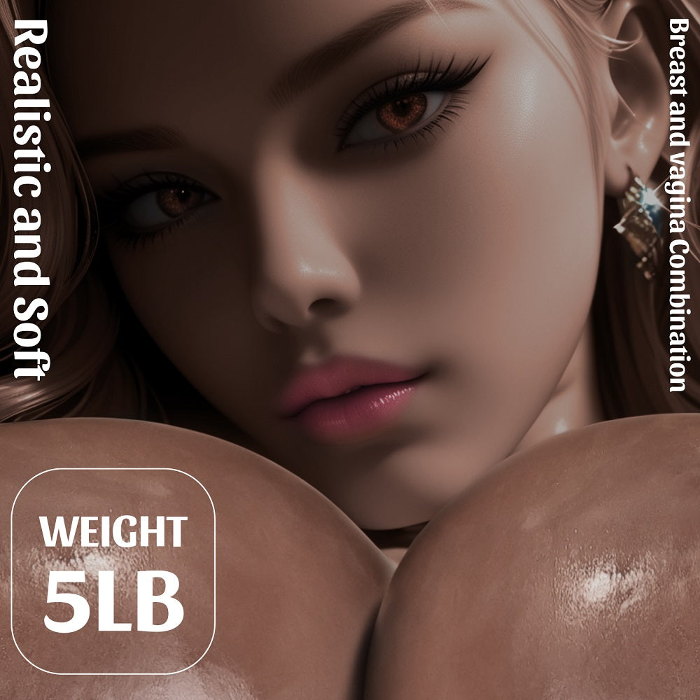 US Stock - TPE Sex Doll Torso Black Skin Big Breasts with Vagina Torso Sex Doll TPE Torso Doll