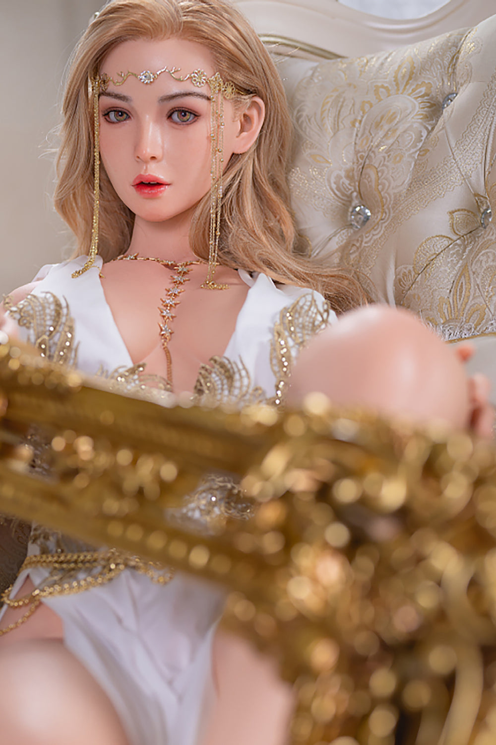 168cm Cielo #36 Full Silicone Blonde Fairy Sex Doll Realistic Medium Boobs Adult Love Doll