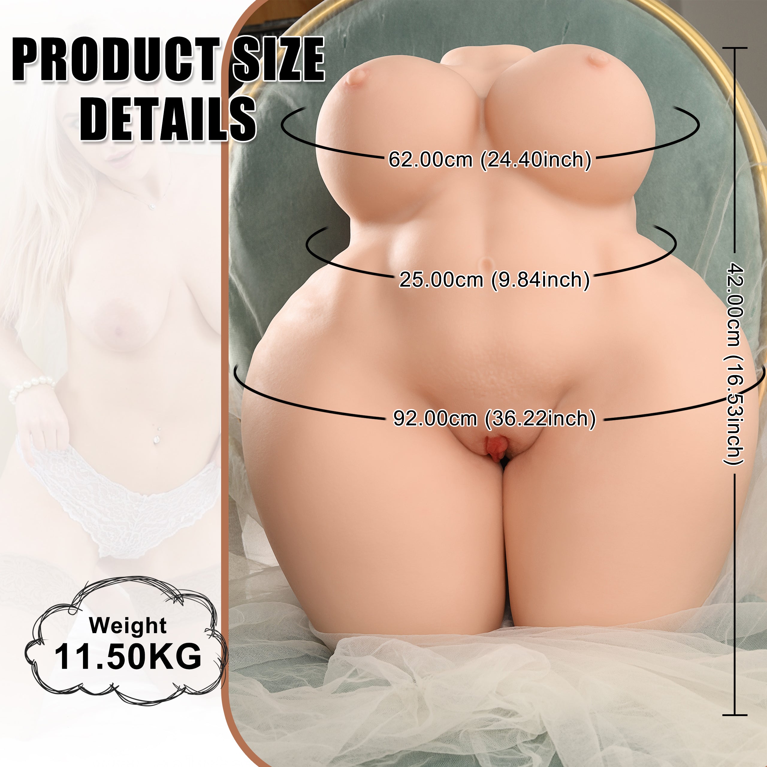US Stock - Doll SQ-MA20047 Torso TPE Sex Doll Adult Love Doll