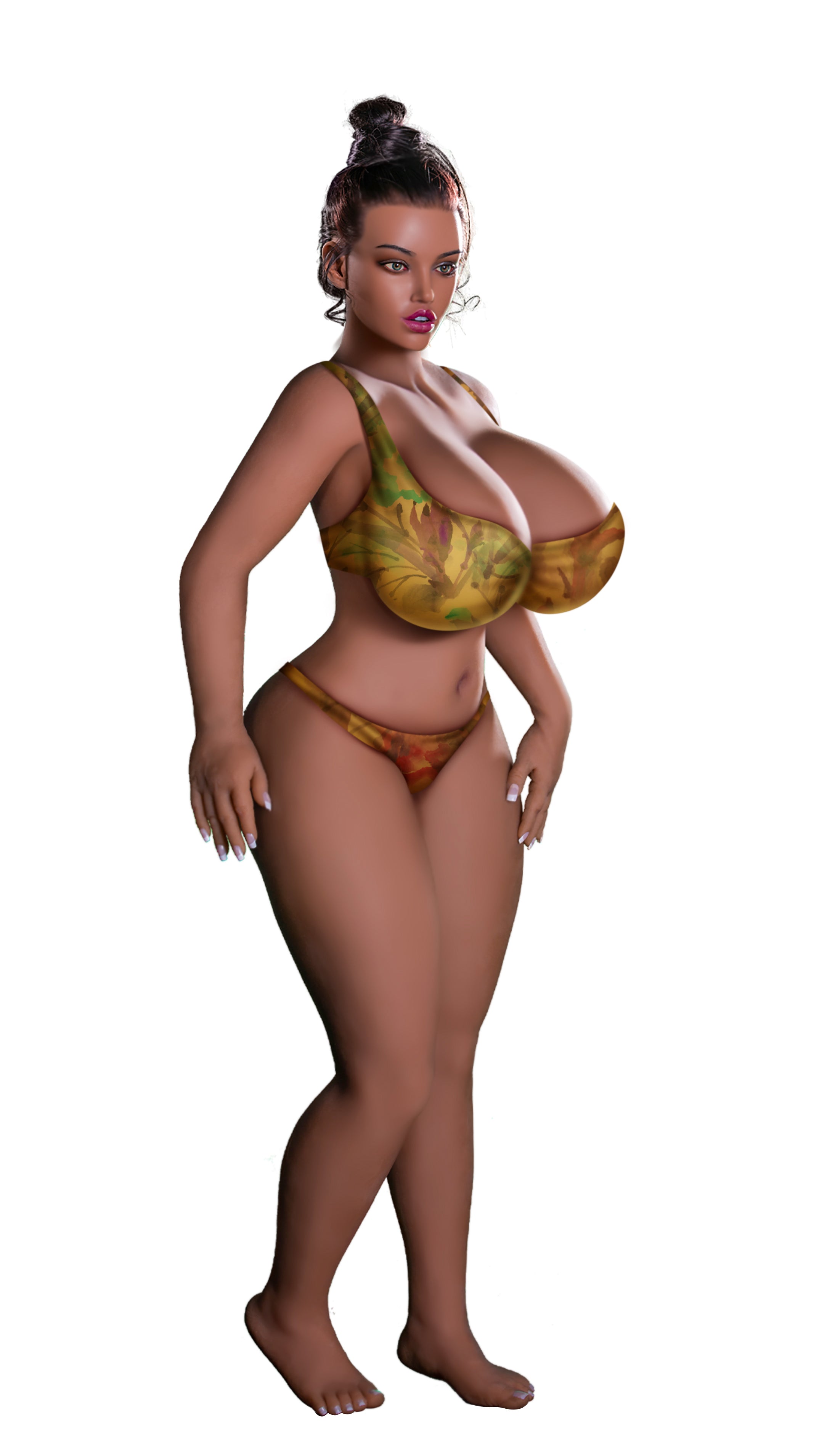 RIDMII Freya 155cm Unique Design Sexy Curve Full Silicone Adult Love Doll Big Breast Tan Skin BBW Sex Doll