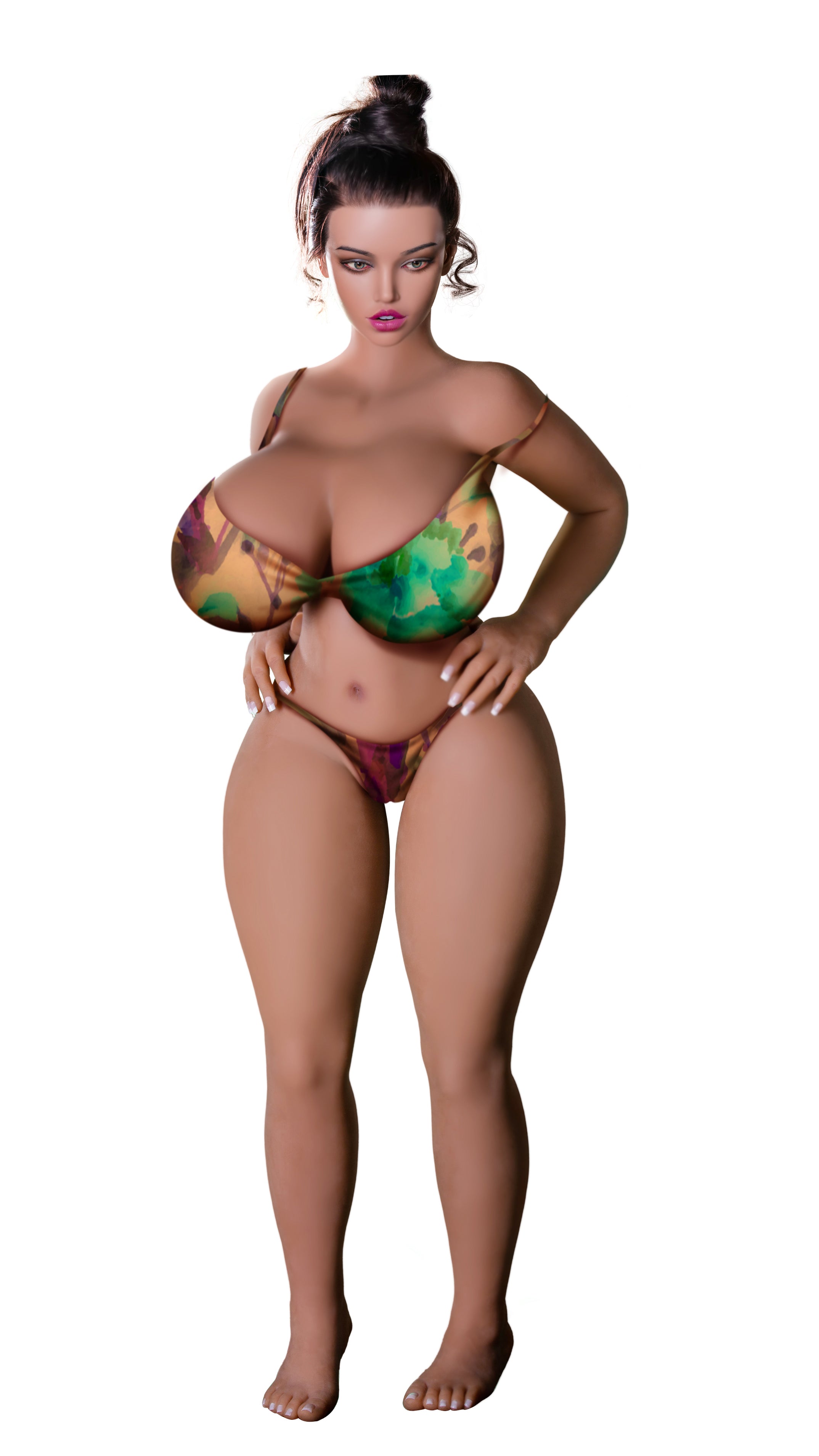 RIDMII Freya 155cm Unique Design Sexy Curve Full Silicone Adult Love Doll Big Breast Tan Skin BBW Sex Doll