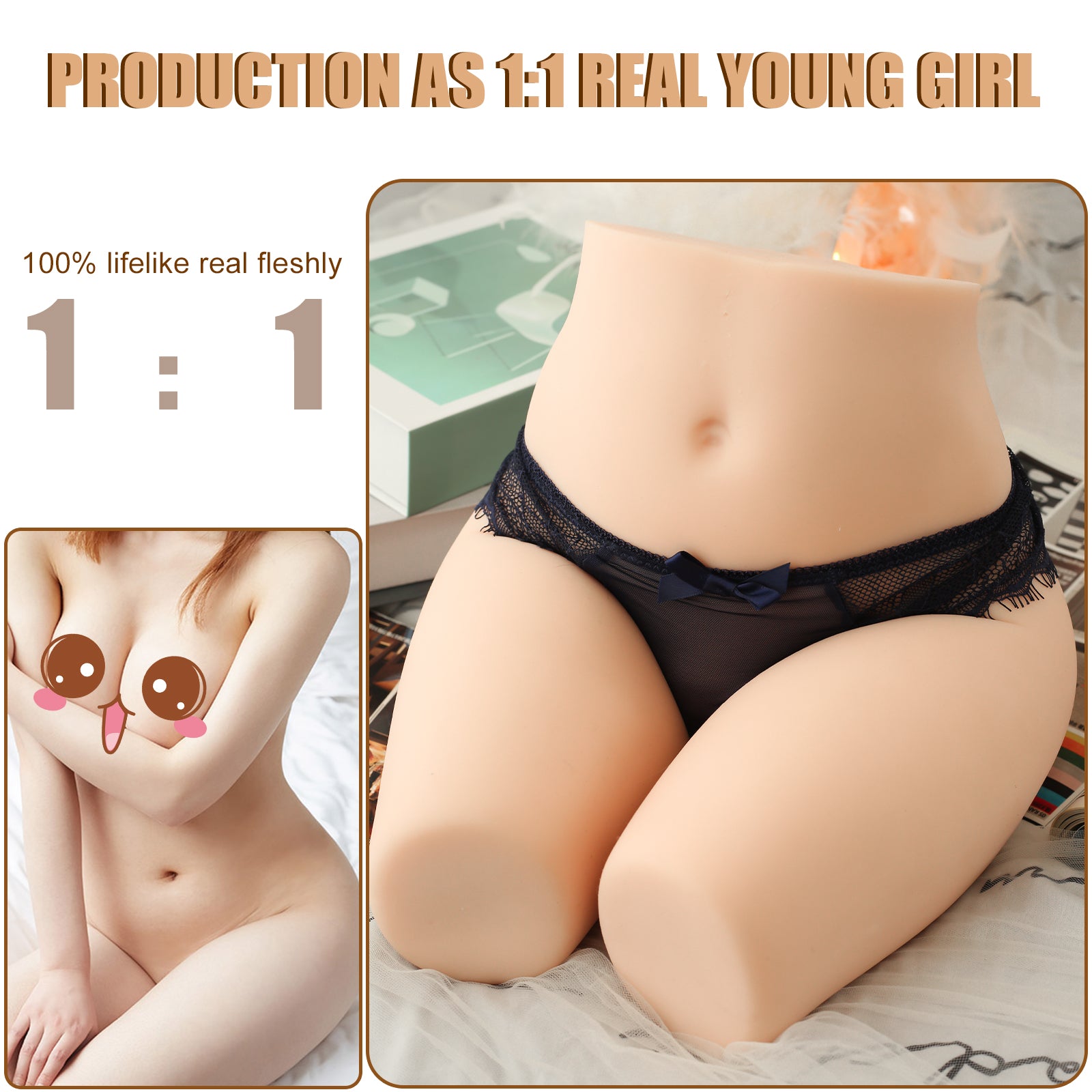 EU Stock - Sexy Ass Doll SQ-MA30013 Realistic Torso Sex Doll TPE Adult Love Doll