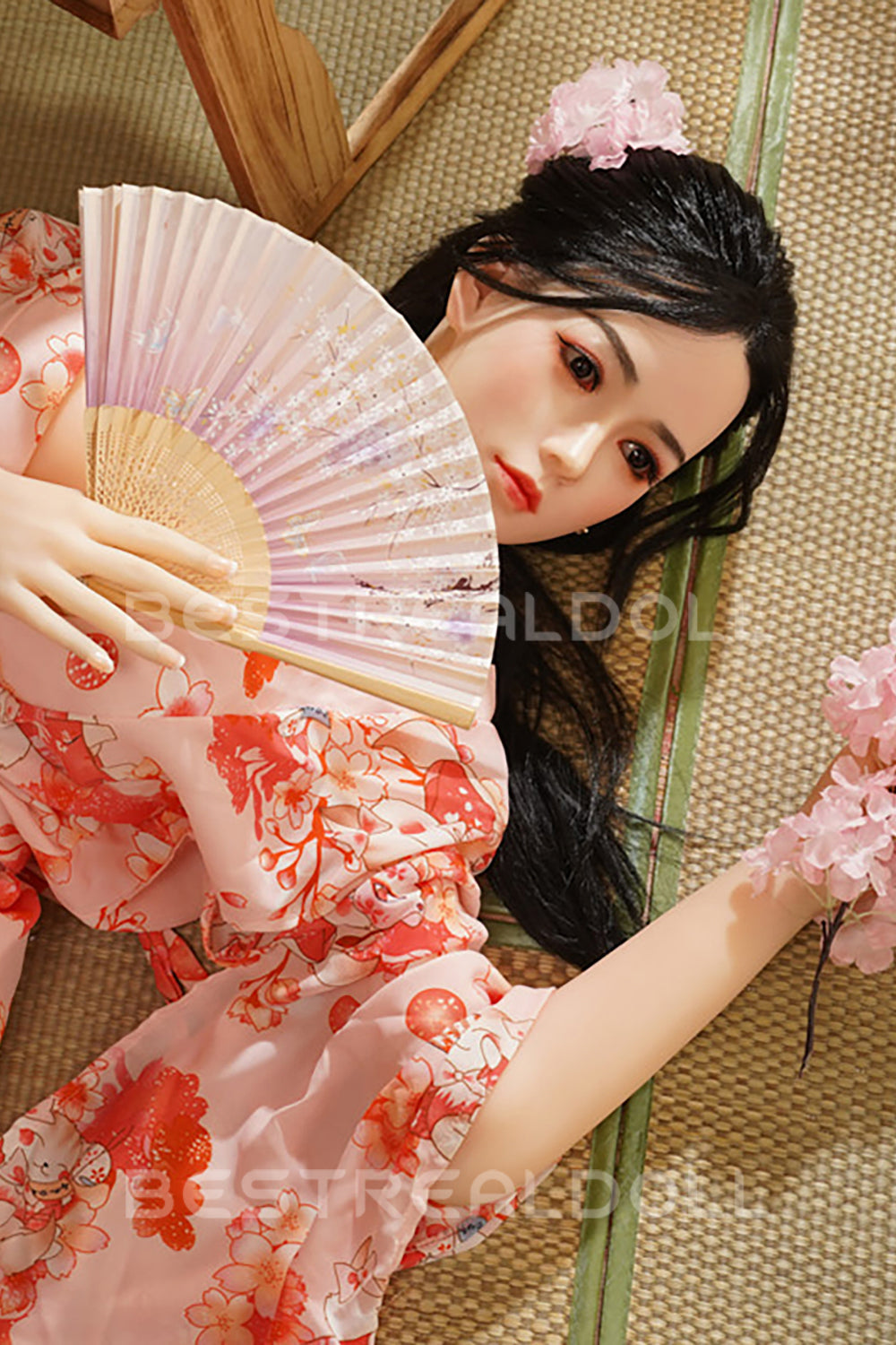 US Stock 158cm Yukina Japanese Girl Sex Doll Silicone Head with Wig TPE Body Adult Love Doll