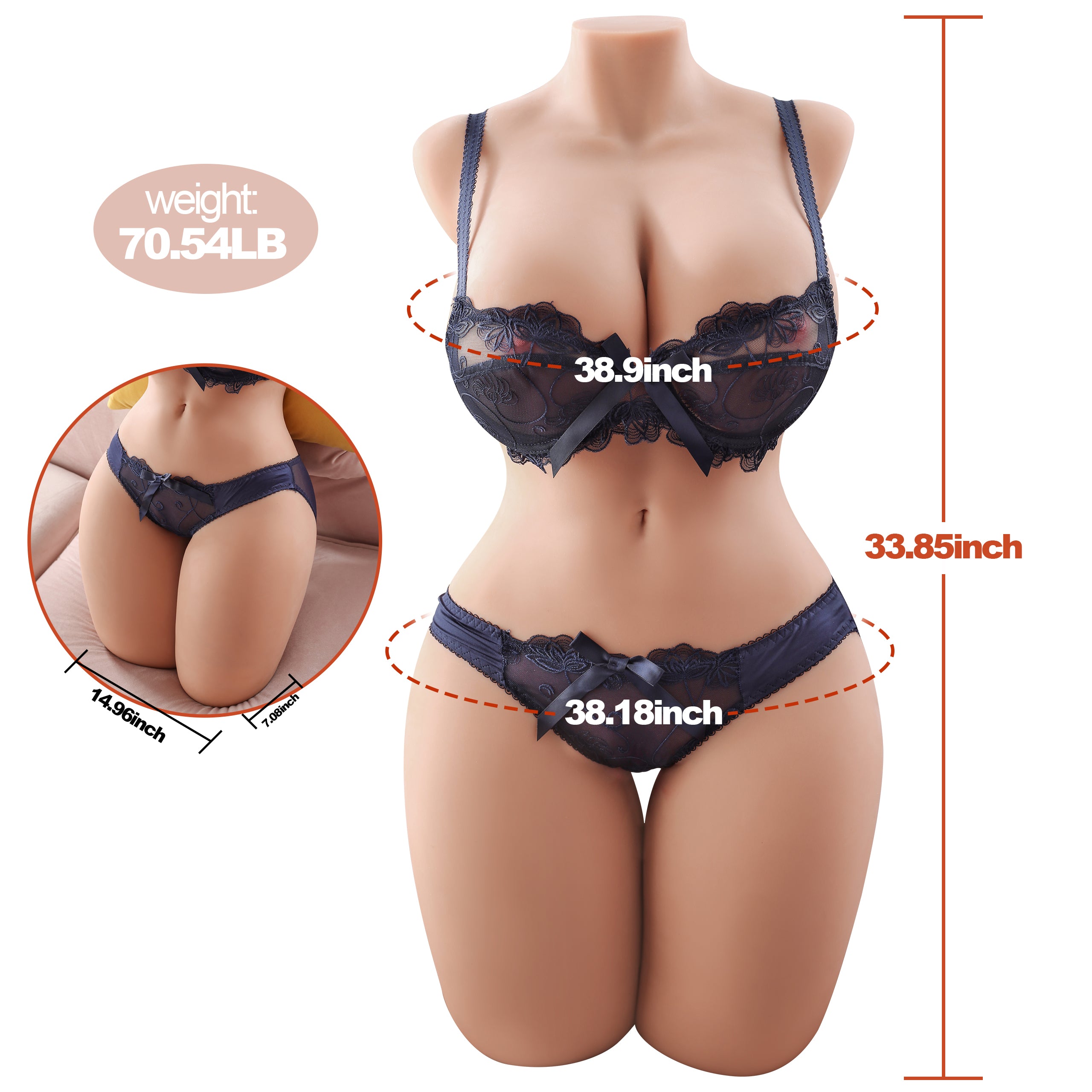 US Stock - Doll SQ-MA20030 Torso Sex Doll TPE Adult Love Doll