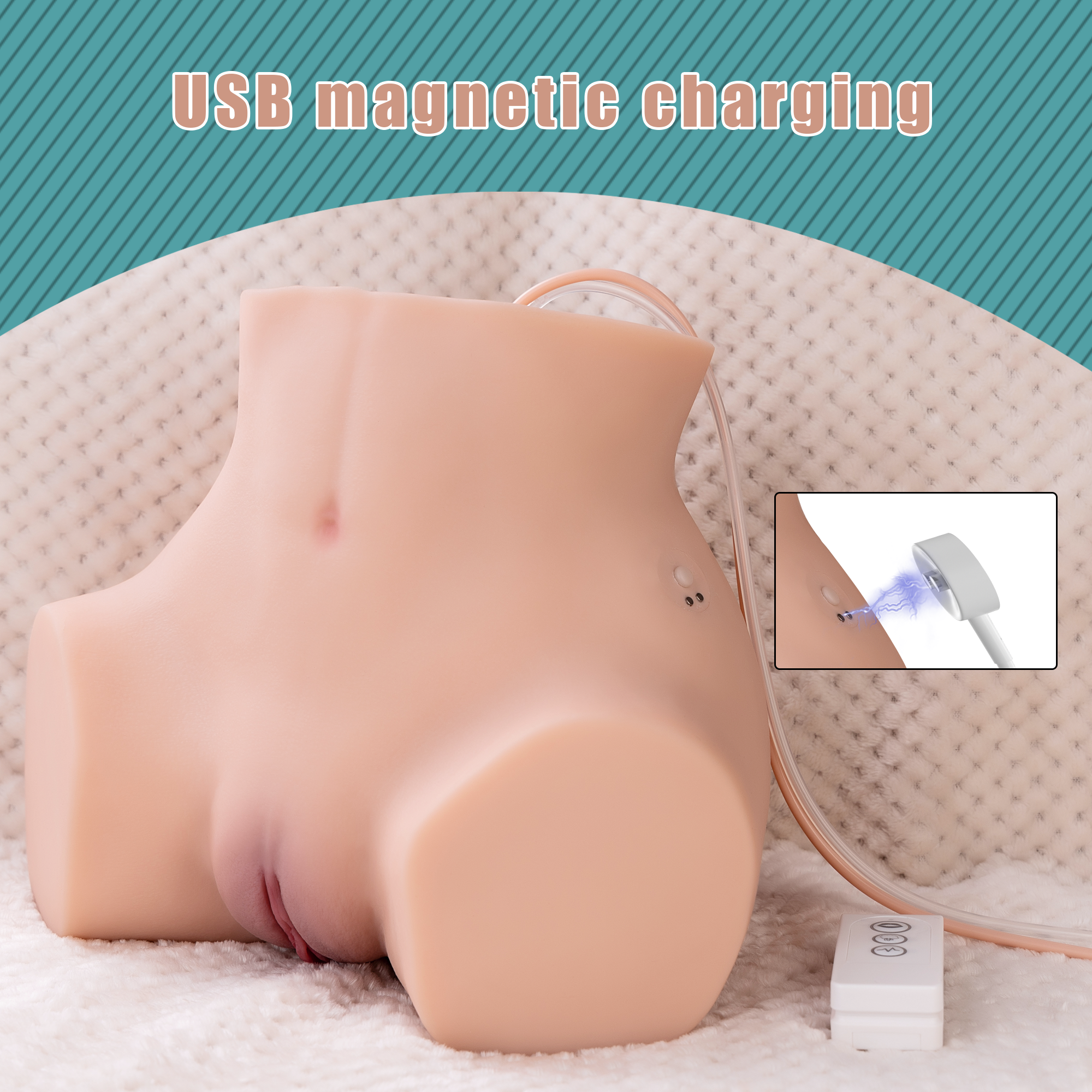 EU Stock - Torso Ass Electric Sucking TPE Sex Doll Ass SQ-MAS50108V