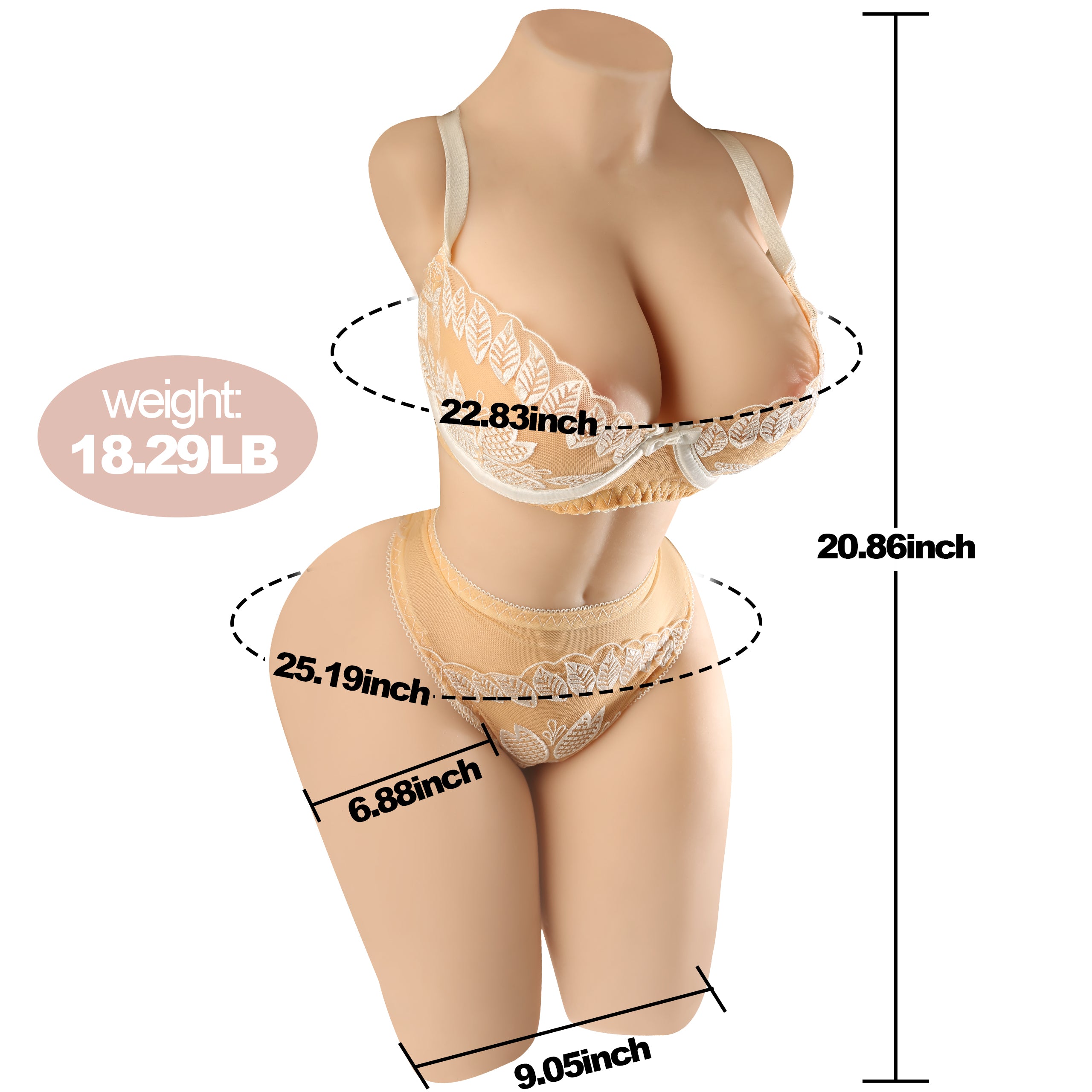 US Stock - Doll SQ-MA20041 Torso Sex Doll TPE Adult Love Doll