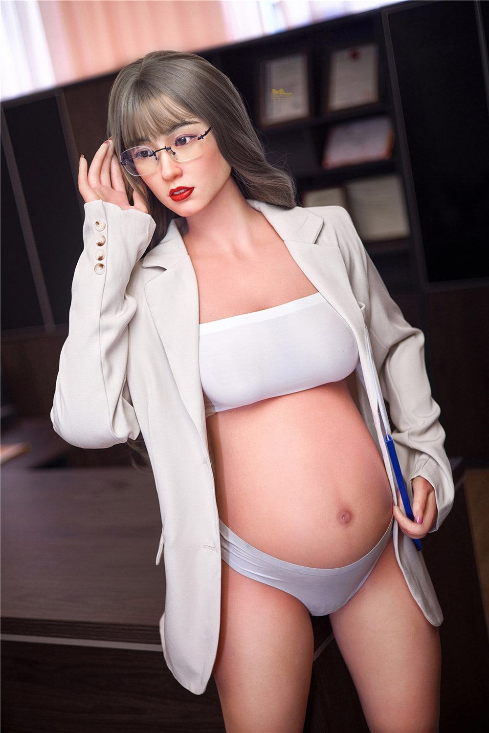 Aglaia 158cm Full Silicone Doll Realistic Pregnant Love Doll Big Belly Lady