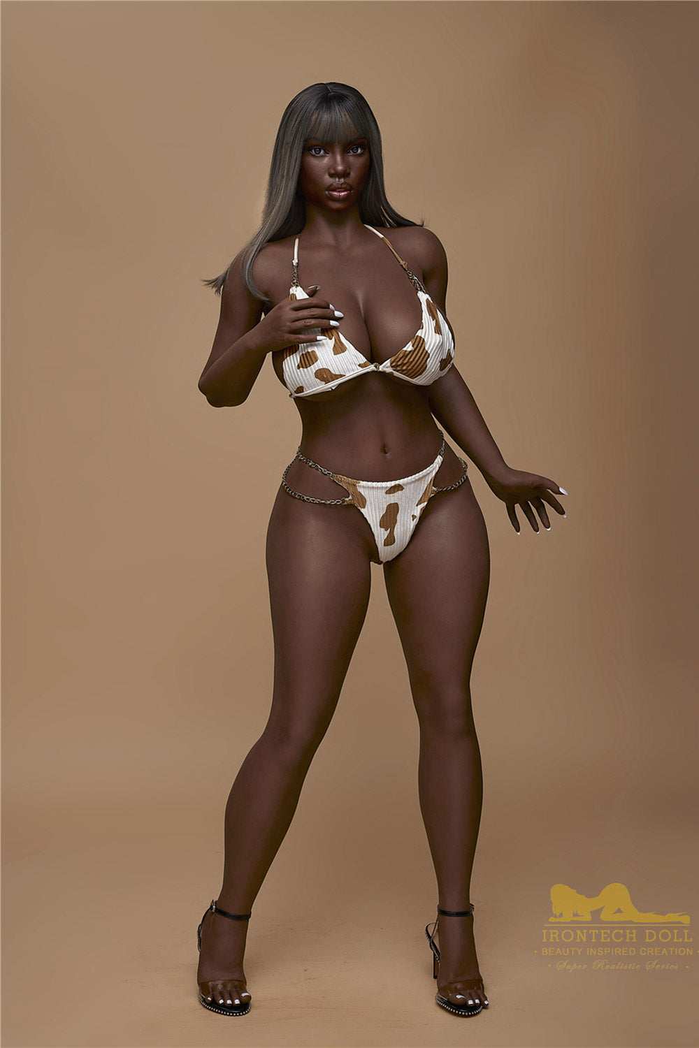 Irontechdoll 160cm S33 Seeney Full Silicone Black BBW Sex Doll Big Boob Adult Love Doll