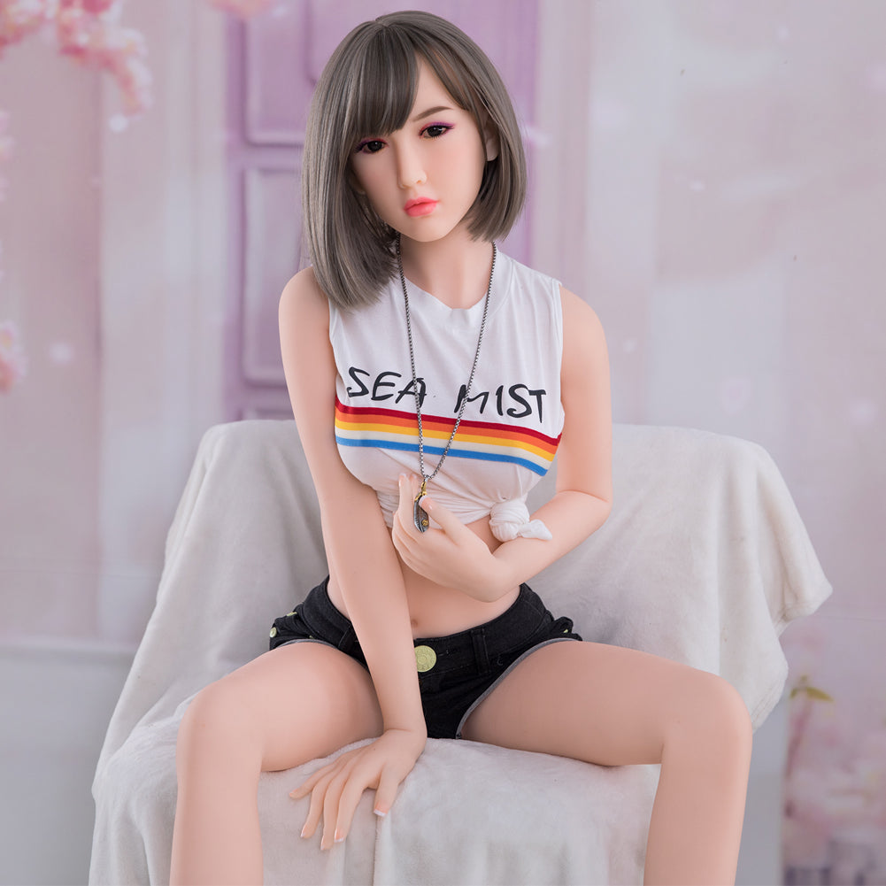 US Stock - Aloe 160cm #190 Realistic Small Breasts TPE Sex Doll Cute Asian Girl Adult Love Doll