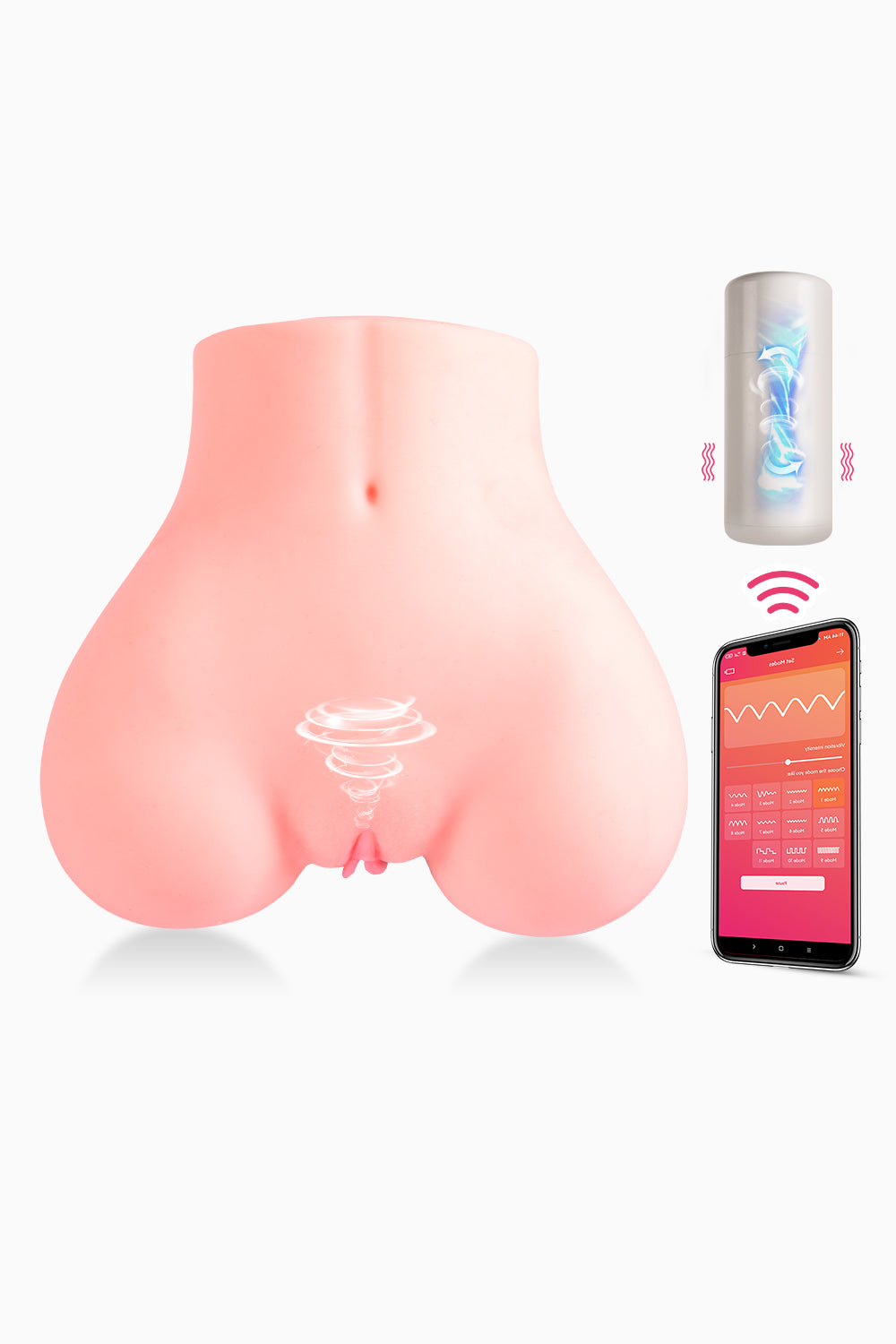 US Stock - App Long-distance Control Vacuum Suction Automatic Ass Sex Doll Butt Masturbater