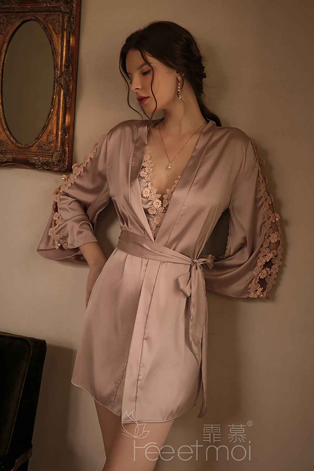 Sexy Silk Pajamas Lingerie 7820