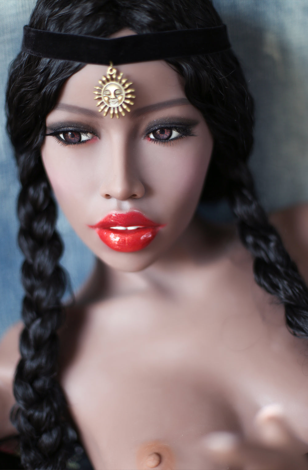 Edith 168cm #95 Head Realistic Flat Chest Black Sex Doll TPE Love Doll