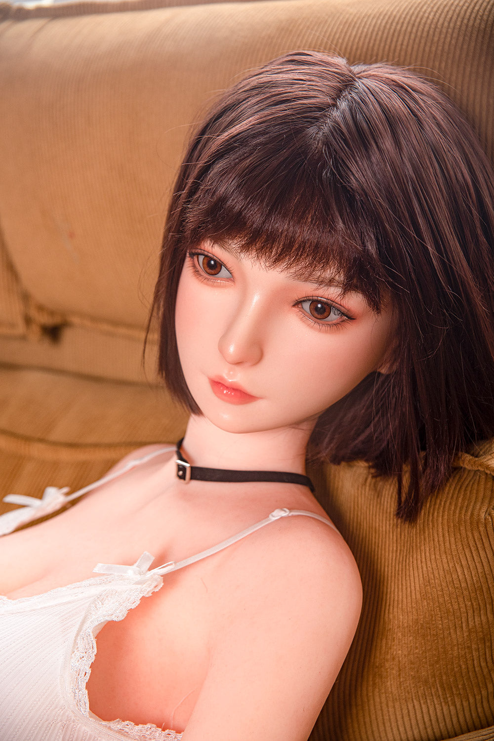 US Stock - RIDMII 163cm Momo Unique Design Short Hair Medium Boobs Sex Doll Silicone Head TPE Body Realistic Love Doll