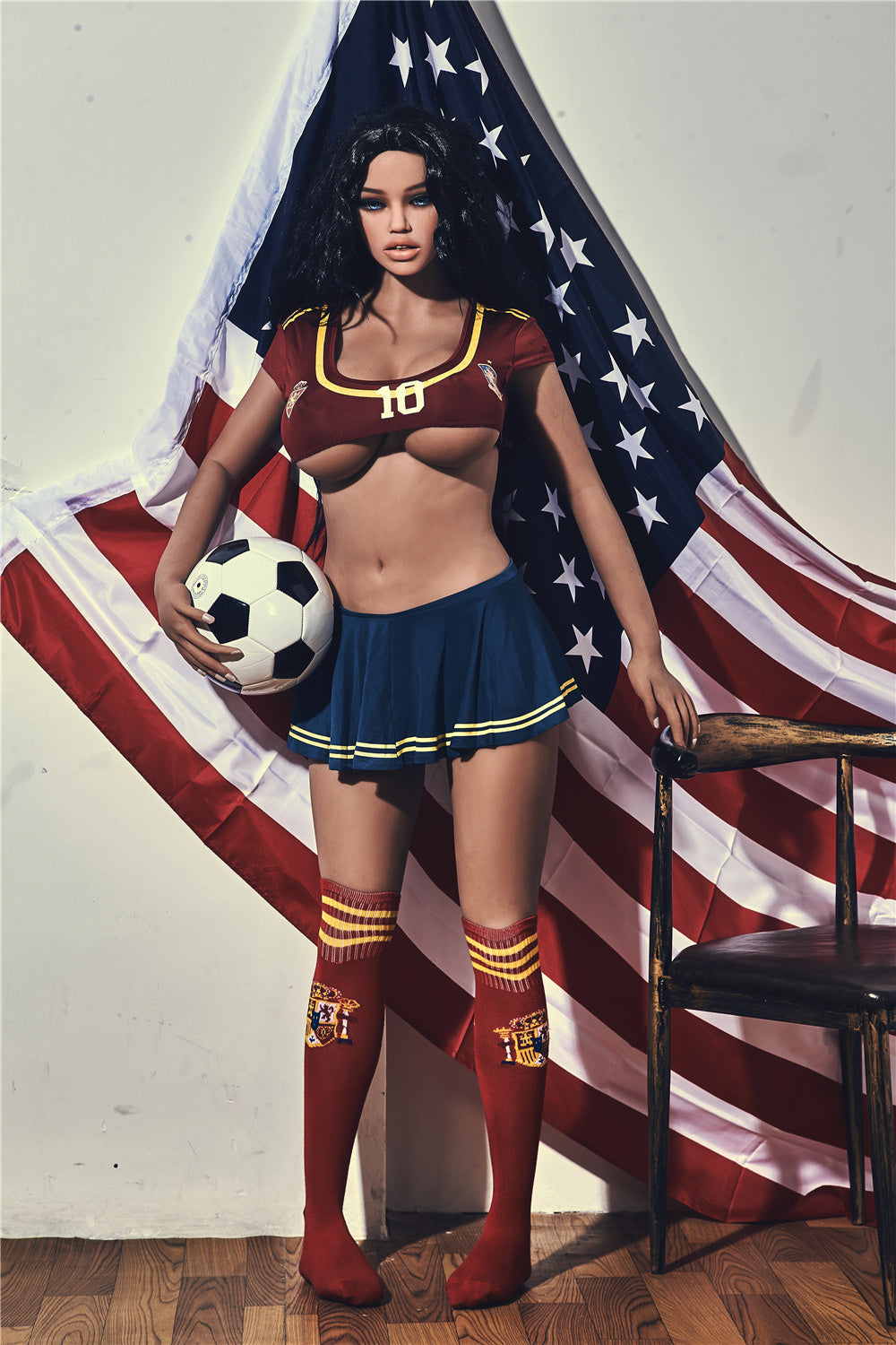US Stock - Irontechdoll Jane 163cm #56 Head Realistic BBW TPE Sex Doll Football Girl